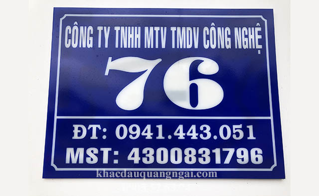 Khắc biển công ty tại Quảng Ngãi