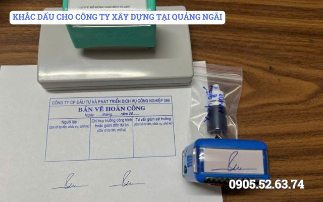 KHẮC DẤU CHO CÔNG TY XÂY DỰNG TẠI QUẢNG NGÃI